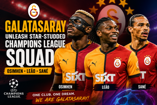 Victor Osimhen and Rafael Leao in Galatasaray Champions League squad 2026